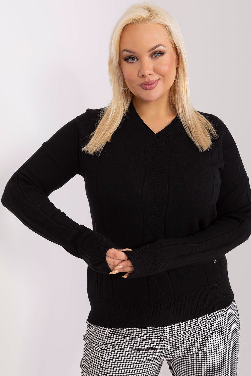  Pulóver plus size model 190057 Factory Price 