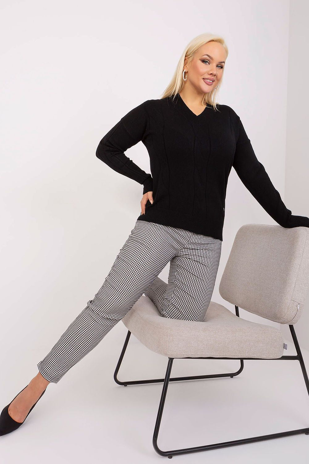  Pulóver plus size model 190057 Factory Price 