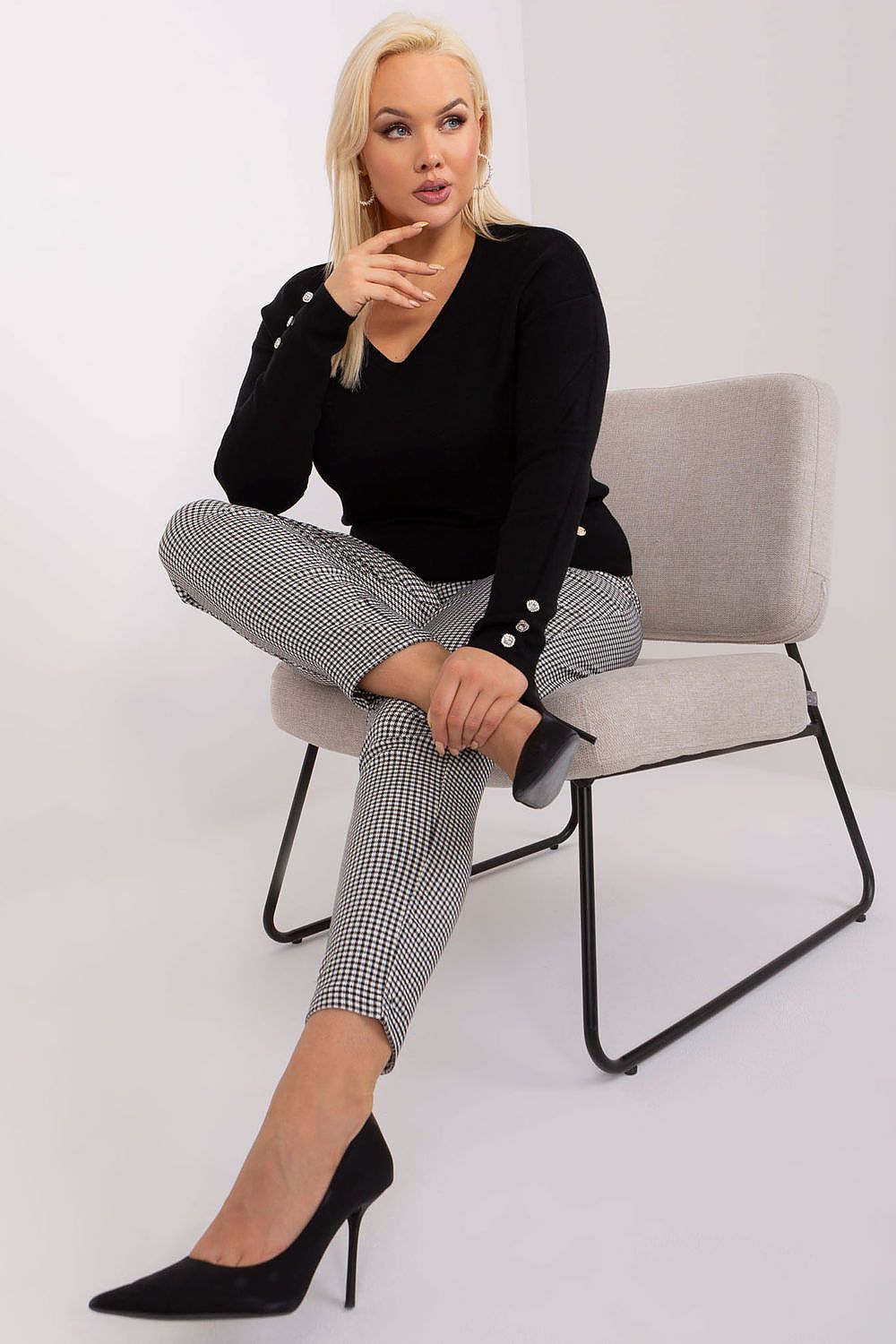  Pulóver plus size model 190087 Factory Price 