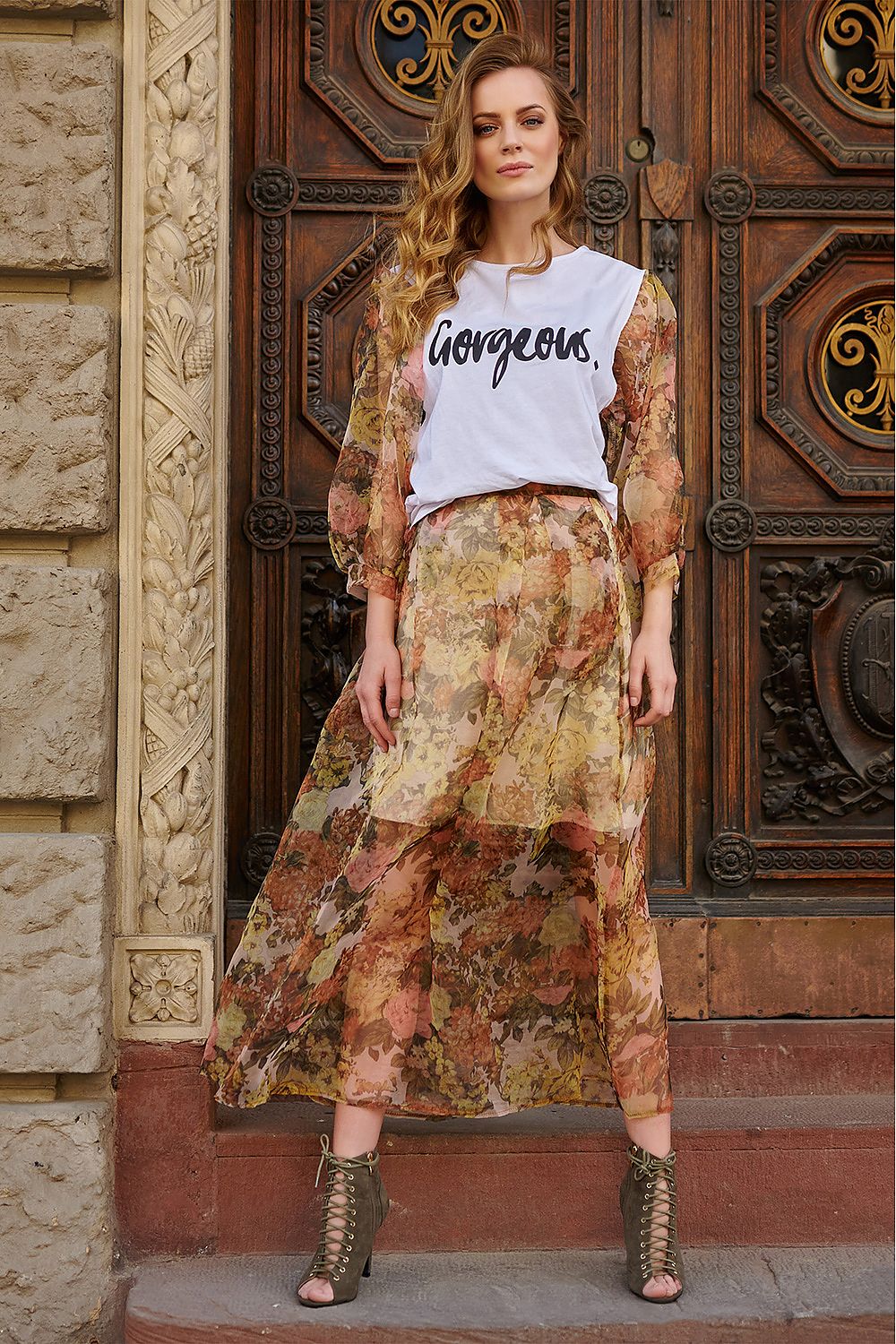  Hosszú szoknya model 145581 Makadamia 